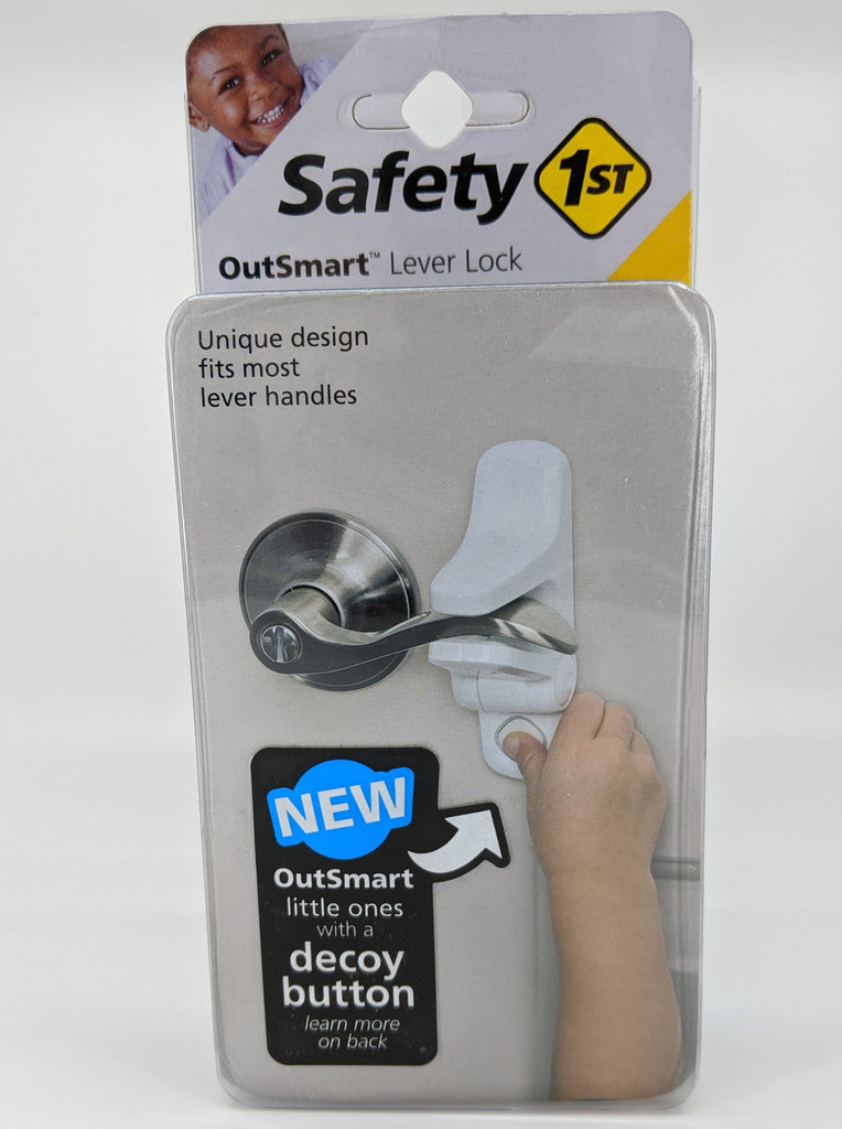 Child safety lock for a lever door handle