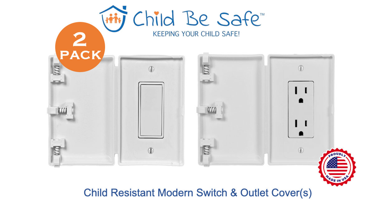 Child Be Safe Modern Rectangular Style Electrical Switch/Outlet Cover