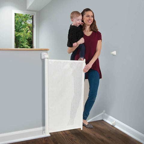 Fabric baby shop gate retractable diy